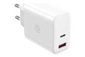 Mobile - Adapters & Chargers - ESSENTIALS by UPSTRÖM 65W Dual Port GaN Charger - USB-C & USB-A | 2 Ports - White - GC650-E
