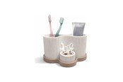 Decoration - Simiu - SNOOVA - Tandborsthållare med förvaring - Vit-marmor/lerbrun - 5714255019285