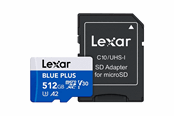 Flashram & USB Flash Drives - Lexar BLUE PLUS microSD/SD - 170MB/s - 512GB - LMSBLPL512G-BNANG