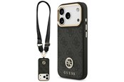 Mobile - Covers & Cases - GUESS 4G Strass Logo & Big Strap Metal Buttons MagSafe Case for iPhone 17 Pro - Black - 3666339550820