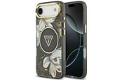 Mobile - Covers & Cases - GUESS IML Glitter Flowers Triangle MagSafe case for iPhone Air - black - 3666339524364