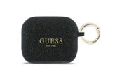 Andra mobiltillbehör - GUESS Silicone Glitter Ring Case for AirPods Pro 3 - Black - 3666339577452