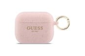 Andra mobiltillbehör - GUESS Silicone Glitter Ring Case for AirPods Pro 3 - Pink - 3666339577469