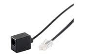 Nätverkskabel - S-Impuls phone extension cable - 10 m - black - Svart - 10m - 70230-8/8