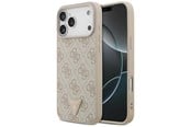 Mobile - Covers & Cases - GUESS Leather 4G Triangle Strass MagSafe Case for iPhone 17 Pro Max / 18 Pro Max - Pink - 3666339652418