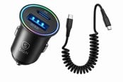 Laddning av elbil - SiGN 60W Car Charger with Coiled USB-C to USB-C Cable - Black - SN-CAR-60W-PAK
