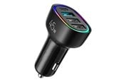Laddning av elbil - SiGN 4-Port Car Charger 45W - PD - QC 3.0 - Black - SN-CL09