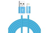 USB-kabel - SiGN USB to Lightning Cable 2.4A - 3m - Nylon - Blue - IP6G0560L