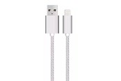 USB-kabel - SiGN USB cable with Lightning for iPhone & iPad Silver/nylon - 2.4A - 1m - Ligh-10S