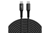USB-kabel - SiGN USB-C to USB-C charging cable 60W/3A - 5m - Black - SNCAB-CC5M-B