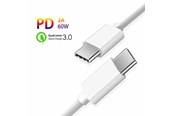 USB-kabel - SiGN Fast Charging Cable USB-C to USB-C 60W - 3A - PD - 0.25m - White - SNCAB-USBC25