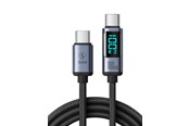 USB-kabel - SiGN USB-C to USB-C Cable 100W with Display - 2m - Black - SN-CC100-2M