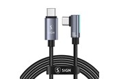 USB-kabel - SiGN USB-C to USB-C Cable 1.2m - 100W - Black - SN-CC12BK