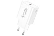 Mobile - Adapters & Chargers - SiGN Wall Charger USB-C PD - 20W - White - SN-076PDW