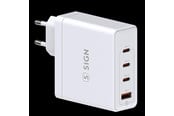Mobile - Adapters & Chargers - SiGN Fast Charger GaN 140W 3x USB-C / 1x USB-A - White - SN-140W