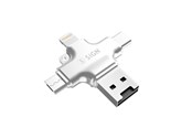 USB-kabel - SiGN Micro SD Memory Card Reader for Mobile USB-C/USB-A/Micro USB/Lightning - SN-3IN1-Sil