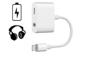 Ljudkabel - SiGN Lightning to 3.5mm Adapter for Audio & Charging - 12W - 10cm - White - SN-IPHL35