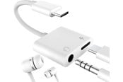 Ljudkabel - SiGN USB-C to 3.5mm AUX Adapter - 3A - Charge & Listen - White - SN-PDC35