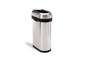 Avfallssortering - Simplehuman öppen avfallshink – smal – 50 L – borstat rostfritt stål - CW1467