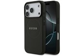 Mobile - Covers & Cases - GUESS Grained Gold Ring MagSafe Case for iPhone 18 Pro / 17 Pro - Black - 3666339673536