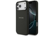 Mobile - Covers & Cases - GUESS Grained Gold Ring MagSafe Case for iPhone 18 Pro Max / 17 Pro Max - Black - 3666339673543