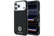 Mobile - Covers & Cases - GUESS Grained Round Strass Logo MagSafe Case for iPhone 18 Pro Max / 17 Pro Max - Black - 3666339653798