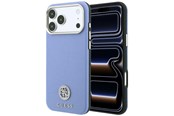 Mobile - Covers & Cases - GUESS Grained Round Strass Logo MagSafe Case for iPhone 18 Pro Max / 17 Pro Max - Blue - 3666339653835
