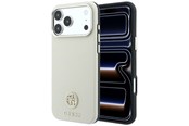 Mobile - Covers & Cases - GUESS Grained Round Strass Logo MagSafe Case for iPhone 18 Pro / 17 Pro - Beige - 3666339653903