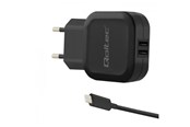 Mobile - Adapters & Chargers - Qoltec Nätadapter 50188 - 17 W - 2 x USB-A - USB-C-kabel - 50188