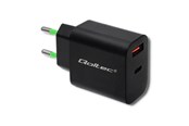 Mobile - Adapters & Chargers - Qoltec 51713 USB-C väggladdare - 18 W - svart - 51713