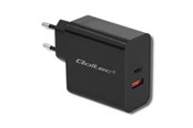 Mobile - Adapters & Chargers - Qoltec 51716 Nätadapter - 63 W - USB-C PD och USB QC 3.0 - Svart - 51716