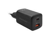 Mobile - Adapters & Chargers - Qoltec GaN ULTRA 50766 Nätadapter - 65 W - USB-C och USB-A - Svart - 50766