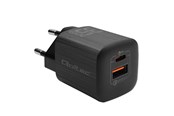 Mobile - Adapters & Chargers - Qoltec GaN ULTRA 50764 - 35W USB-C/USB-A snabbladdare - svart - 50764