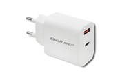 Mobile - Adapters & Chargers - Qoltec Strömadapter 51714 - 18 W USB-C PD & USB QC 3.0 - Vit - 51714