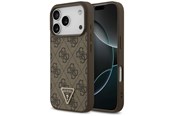 Mobile - Covers & Cases - GUESS Leather 4G Triangle Strass MagSafe Case for iPhone 18 Pro / 17 Pro - Brown - 3666339652388