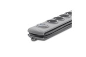 Strömkabel (extern) - Qoltec Överspänningsskydd 50270 - 5 AC-uttag - 230 V - 10 A - 1.8 m kabel - Grå - 50270