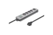 Strömkabel (extern) - Qoltec Överspänningsskydd 50272 - 5 AC-uttag - 3 m sladd - Grå - 50272
