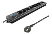 Strömkabel (extern) - Qoltec 50113 Överspänningsskydd - 8 typ E-uttag - 230 V - 1.8 m - 50113