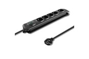 Strömkabel (extern) - Qoltec Överspänningsskydd 50271 - 5 AC-uttag - 230 V - 3 m - Svart - 50271