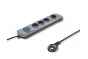 Strömkabel (extern) - Qoltec Quick switch 50163 Överspänningsskydd - 4 uttag - 1.5 m sladd - Grå - 50163