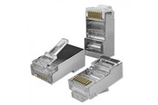Nätverkskort (adaptrar osv.) - Qoltec RJ45 Cat5e FTP pass-through-kontakt 54546 - Hane - Silver - 100-pack - 54546