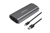 Systemtillbehör - Qoltec NV2271 SSD-kabinett - M.2 SATA/NVMe - USB-C 3.1 Gen 2 - Grå - 52271