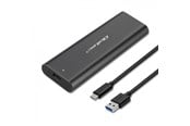 Systemtillbehör - Qoltec SSD-kabinett 50311 - M.2 SATA - USB-C - Black - 50311