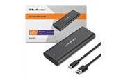 Systemtillbehör - Qoltec M.2 NVMe SSD-kabinett 50312 - USB-C 3.1 Gen 2 - Graphite - 50312
