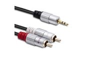 Ljudkabel - Qoltec Ljudkabel - 2x RCA hane till 3.5 mm hane - 2 m - Svart - 52340