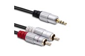 Ljudkabel - Qoltec Ljudkabel - 2 x RCA hane till 3.5 mm hane - 3 m - Svart - 52341