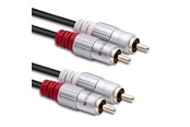 Ljudkabel - Qoltec Ljudkabel 52338 - 2x RCA hane till 2x RCA hane - Svart - 52338