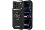 Mobile - Covers & Cases - GUESS Grained & Big Resin Logo Case for iPhone 18 Pro / 17 Pro - Black - 3666339654900