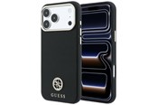 Mobile - Covers & Cases - GUESS Grained Round Strass Logo MagSafe Case for iPhone 18 Pro / 17 Pro - Black - 3666339653781