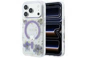 Mobile - Covers & Cases - GUESS Resin Flowers Glitter MagSafe Case for iPhone 18 Pro Max / 17 Pro Max - Purple - 3666339681159